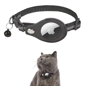 Reflective Pet Locator Collar for Airtag Pet Tracker Anti Lost Cat Collar Nylon Adjustable Outdoor Walking Accessories