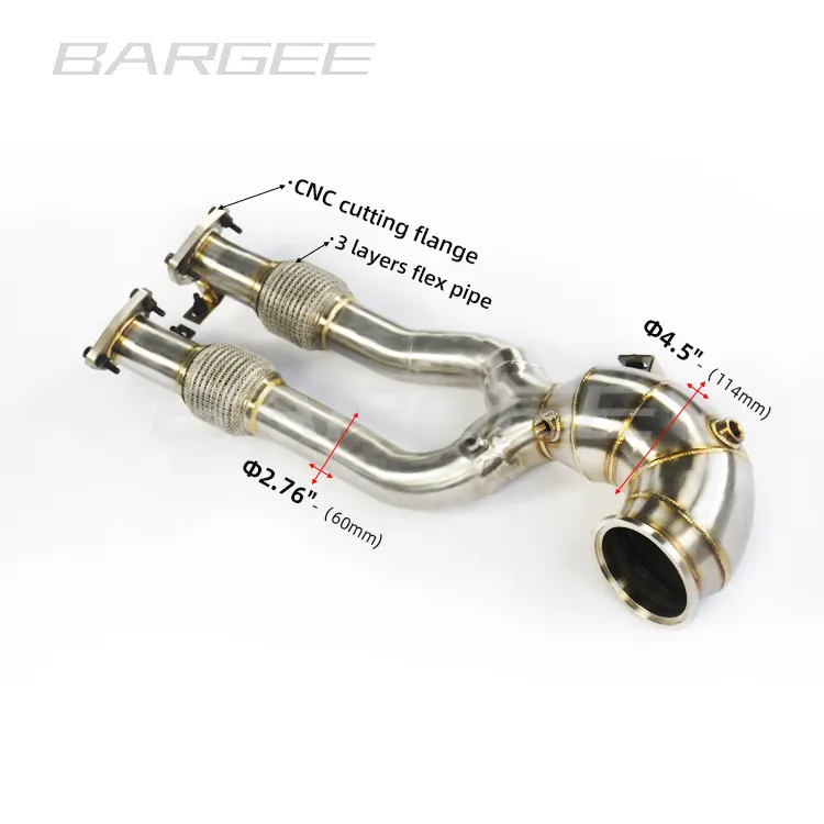 Bargee Downpipe For Audi TTRS 8P RS3 2.5 TFSI EVO(EA855) 2017+ exhaust muffler pipes muffler exhaust pipes