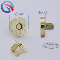 Kancing Magnet Bulat Kuningan Antik Bebas Nikel QingHe 18x4mm Terlaris untuk Tas, Pakaian, dan Perlengkapan Kulit