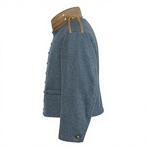 Veste matelassée 100 % laine pour homme, col montant, simple boutonnage, longueur standard, coupe-vent, vêtement d'extérieur d'hiver - Product Image 5