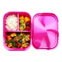 Ventes Chaudes d'été : Boîte à lunch portable en silicone de qualité alimentaire, à trois compartiments, pour enfants, avec couvercle