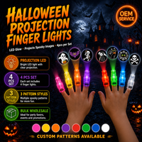 Lampes LED de projection d'Halloween réutilisables avec piles incluses, lumières à doigts multi-positions pour fêtes et événements