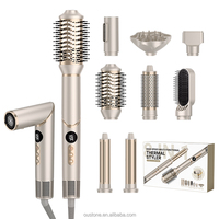 Brosse à air chaud multifonction 8 en 1, sèche-cheveux, styler, boucleur, brosse sèche-cheveux pour cheveux naturels, séchage rapide, moteur 110000 tr/min