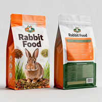 Sacs personnalisés pour aliments pour animaux de compagnie avec fond plat, pochette Doypack à fermeture éclair, sac pour aliments pour lapins