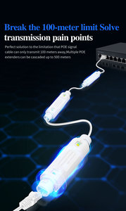 Extensor POE de potencia inalámbrico IP66 10/100Mbps resistente al agua para exteriores de fábrica, interruptor 1 en 1 para cámara CCTV Ethernet, Stock de 500m - Product Image 5