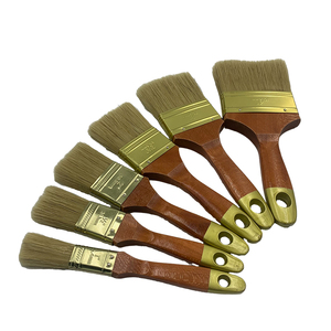 2025 Hogere Kwaliteit Hout Handvat Kwast Kwast Set Haar Houten Verf Synthetische Filament Muur Toolsborstelhaar Verfkwast - Product Image 1