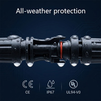Conector Solar Fotovoltaico Impermeable IP67 de 1000V 1500V CC, Conector Macho y Hembra de Conexión Rápida para Cable de Panel Solar