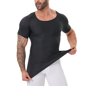 Chemises de compression respirantes en tricot pour hommes, OEM/ODM, pour gynécomastie, manches courtes, body shaper - Product Image 5