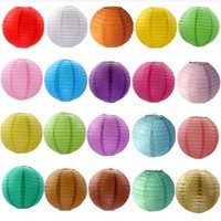 Lanterne murale décorative personnalisée de 4, 8, 10, 12, 16 pouces pour fête, mariage, lanternes chinoises en papier rondes pliables
