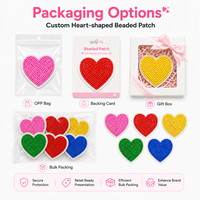 Patchs perlés en forme de cœur personnalisés, certifiés usine, appliques d'amour de haute qualité pour vêtements, marque OEM ODM, commande en gros