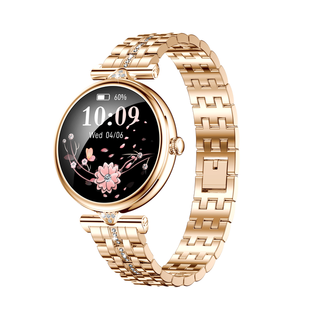 Amoled Smartwatch Women's 1.28inch Heart Rate Health Tracking 100+ Sport Modes AI Voice Assistant Calendar IP68 Fitcloudpro