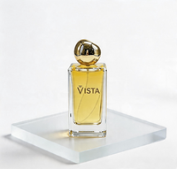 Flacons de parfum de luxe avec vaporisateur, 30ml/50ml/100ml, en verre carré, impression sérigraphique, marque VISTA, modèle T44-1