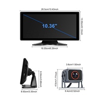 Podofo 10,36 ''DVR 5CH Monitor de coche HD IPS Grabación en bucle monitoreo de estacionamiento BSD + 5 cámaras HD impermeable IP68 para camión/RV/Autobús
