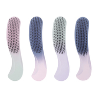 Brosse démêlante en nylon en forme de S avec coussin et ventilation pour cheveux secs