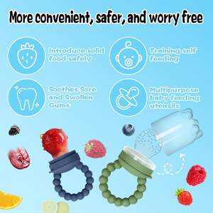 Sucette en silicone pour bébé de 0 à 12 <span class=keywords><strong>mois</strong></span> Mangeoire écologique de qualité alimentaire sans BPA avec couvercle de plateau de congélation pour sucettes glacées au lait maternel - Product Image 4