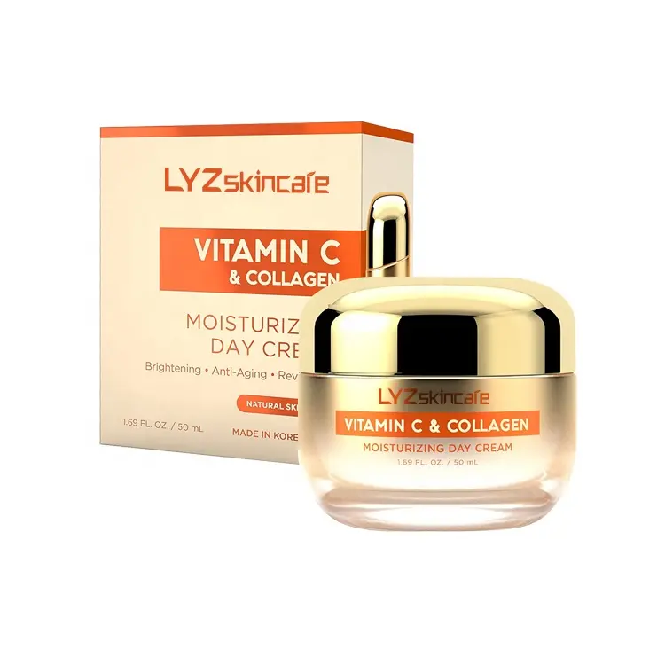 LYZ skincare vitamina C e crema da giorno al collagene idratante schiarente antietà riduce le linee sottili crema sbiancante per la pelle