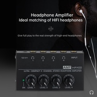 Amplificateur de casque stéréo professionnel ultra-compact en métal à 4 canaux pour la maison, la scène, le studio, l'enregistrement audio, moniteur intra-auriculaire