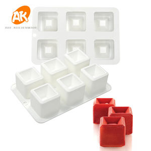 AK Personnalisé <span class=keywords><strong>Savarin</strong></span> <span class=keywords><strong>Silicone</strong></span> Moules De Cuisson 3D Mousse Moules <span class=keywords><strong>À</strong></span> Gâteau Dented Carré Gelée De Glace Chocolat <span class=keywords><strong>Moule</strong></span> Français Dessert Pâtisserie Plateau - Product Image 2