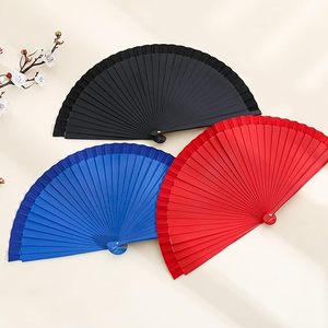 Ready Ship Solid Color Spanish Wood Folding Hand Fans Classical Women Painted New Year's Theme for Wedding Wall Hanging Bulk - Product Image 6