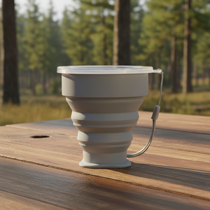 Juego de 7 utensilios de camping ecológicos de acero inoxidable, vajilla de silicona, taza, tazón, plato de paja de trigo, plegable, portátil, para viaje 1 - Product Image 6