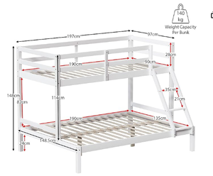 Literas Dobles de Madera Maciza de Estilo Simple y Cómodo, Cama Individual para Niños, Muebles Modernos para Dormitorio, Escuela, Hotel, Hospital - Product Image 5