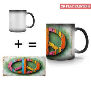 Outdoor Forest <b>Camping</b> Drinking Mug Frosted Black 11oz Ceramic Heat Sensitive Magic Cup - Product Image 4