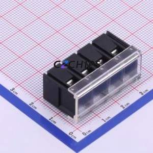 KF28C-7.62-4P Barrier Terminal Block Through hole Component (THT),P=7.62mm Connector With Cover Plate 7.62mm 1x4P Straight Pin - Product Image 1
