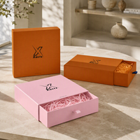 Boîte cadeau coulissante personnalisée, boîte d'emballage en papier rigide avec ruban et impression de logo, boîte coulissante pour cosmétiques