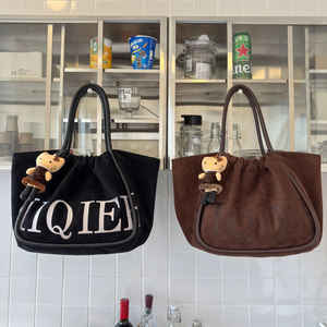 Sac à main en PU de luxe pour femmes avec logo personnalisé, grand sac de shopping décontracté tendance - Product Image 4