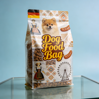 Pochette à fermeture éclair avec poignée facile à déchirer, à double paroi, résistante à l'humidité, personnalisable avec impression de logo, format 16 oz, pour aliments pour animaux de compagnie