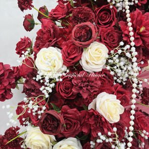 Arco de boda de flores blancas de mezcla roja elegante de lujo 2025 hecho de seda artificial para decoración de fondo de fiesta - Product Image 6