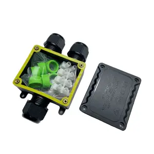 Outdoor Underground Plastic Nylon Electrical Power Cable Enclosure Waterproof IP68 3 Way Junction Box