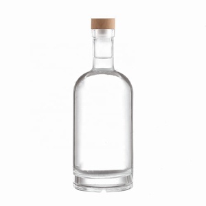 Nhà máy cao Flint 100ml 200ml 375ml 500ml 750ml rượu Gin Vodka Whisky rượu tinh thần tùy chỉnh rỗng chai thủy tinh với nút chai - Product Image 1
