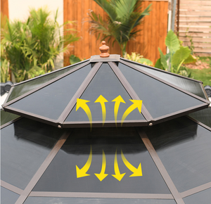 Jardin Commercial Hexagone gazebos 11.5 * 11.5ft cadre en métal Toit Rigide de haute qualité <span class=keywords><strong>pergola</strong></span> extérieure - Product Image 2