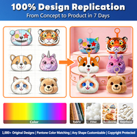 Kundenspezifische OEM Regenbogen 2-in-1 Kawaii Lila Einhorn Reißverschluss-Geldbörse Plüsch-Schlüsselanhänger Taschenanhänger für Mädchen Geburtstagsparty-Geschenke