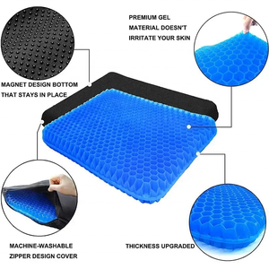 <span class=keywords><strong>Coussin</strong></span> <span class=keywords><strong>de</strong></span> siège en gel lavable, design nid d'abeille respirant <span class=keywords><strong>pour</strong></span> l'été, soulagement <span class=keywords><strong>de</strong></span> la pression, douleurs au <span class=keywords><strong>dos</strong></span> et au coccyx, <span class=keywords><strong>pour</strong></span> la maison, le bureau, les fauteuils roulants et les voitures - Product Image 4