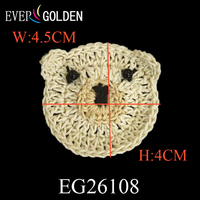 Accessoires d'ours mignons de haute qualité, décorations animales pour vêtements, appliques au crochet pour vêtements, patch EG26108