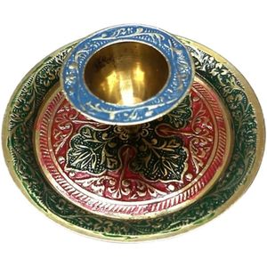 PARIJAT Handicrafts Diwali Home Decorations Blue <b>Red</b> Metal <b>Candle</b> Holders Lanterns & Jars for Lighting & Gifts - Product Image 2