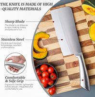 Ensemble de 9 couteaux de cuisine argentés, tranchants, antiadhésifs, en acier inoxydable 3Cr13, couteau de chef japonais avec aiguiseur, bloc rotatif à 360°