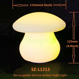 LED USB Rechargeable Nursery Dimmable Portable Mini Small Soft Silicone Rubber Decorative <strong>Mushroom</strong> <strong>Night</strong> <strong>Light</strong> for Baby - Product Image 2
