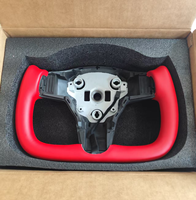 Volante Calefactable de 350 mm Compatible con Tesla Model 3 Model Y, Volante de Cuero con Marco de Aleación de Aluminio OE 1490214-00-B