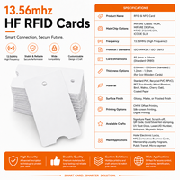 Cartes RFID NFC NTAG213 215 216 en PVC ISO14443A vierges pré-imprimées des deux côtés, prix d'usine, fabricant sur mesure