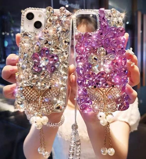 Luxury Diamond Handmade Phone Case Cover for iPhone 14/15/16 Pro/17 Air , for Samsung S23 Bling Bling Phone case
