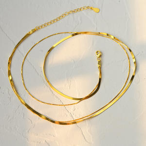 مجوهرات راقية من الفضة الإسترلينية ، سلسلة عظام الثعبان مزدوجة الطبقات ، قلادة نسائية متعددة الاستخدامات ، قلادة فضة ، مجوهرات بالجملة - Product Image 4