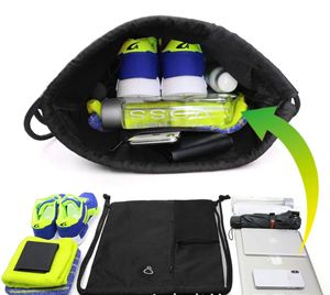 Stylish Promotion Custom Logo with Zipper and USB Hole <b>Drawstring</b> <b>Backpack</b> Ideal for Ball Games & Beach Excursions - Product Image 2