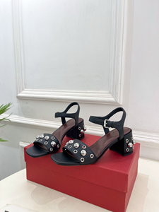 White Studded Block <b>Heel</b> Sandals with Ankle Strap <b>Open</b> <b>Toe</b> Casual Summer Shoes for Women - Product Image 6