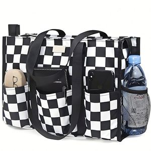 Sac fourre-tout Oxford personnalisé pour femme avec poches extérieures et intérieures, idéal pour le rangement de fournitures scolaires et d'outils pour enseignants - Product Image 2