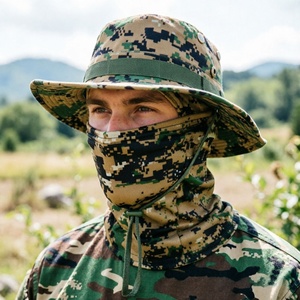 Sombrero Boonie de Camuflaje Personalizado con Máscara Facial Desmontable, Unisex, de Ala Ancha, Protección Solar, para Pesca y Actividades al Aire Libre - Product Image 3