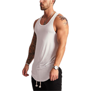 Chaleco de Fitness personalizado para hombre, transpirable, de secado rápido, de Color sólido, informal, musculoso, cómodo, de Color sólido, de secado rápido, largo - Product Image 4