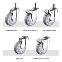 Produit de Style populaire en acier inoxydable 3/4/5 pouces 80-130kg charge nivelant l'hôpital roulette pivotante rigide
